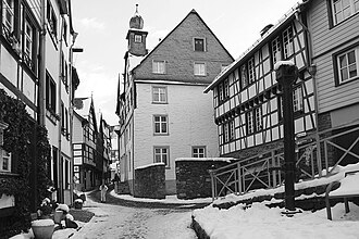 The Holzmarkt in Monschau, Germany.