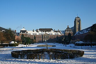 Main buildings of the Bonne-Espérance Abbey in Vellereille-les-Brayeux, Belgium.