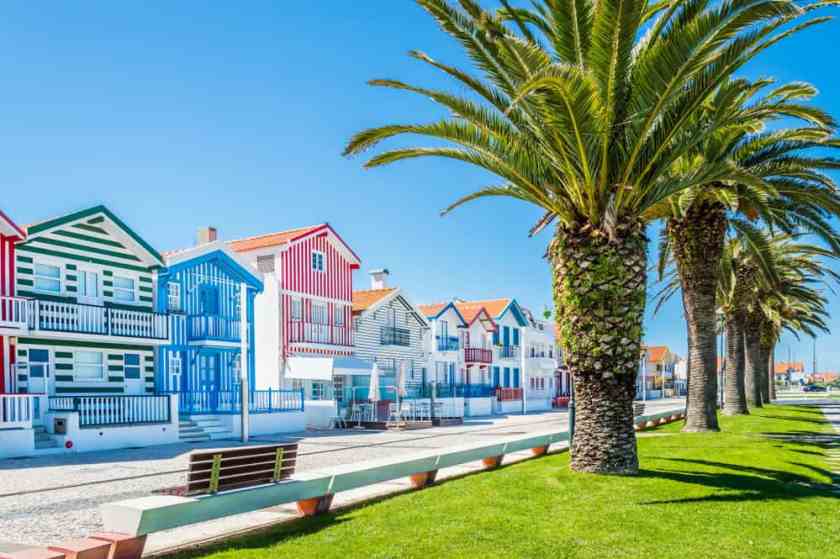 Striped houses of Costa Nova beach