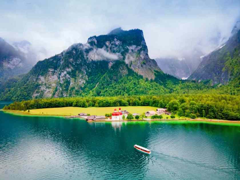 Lake Königssee drone shot