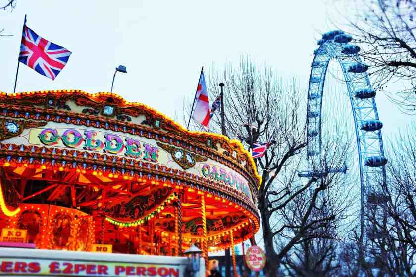 London carousel and London Eye