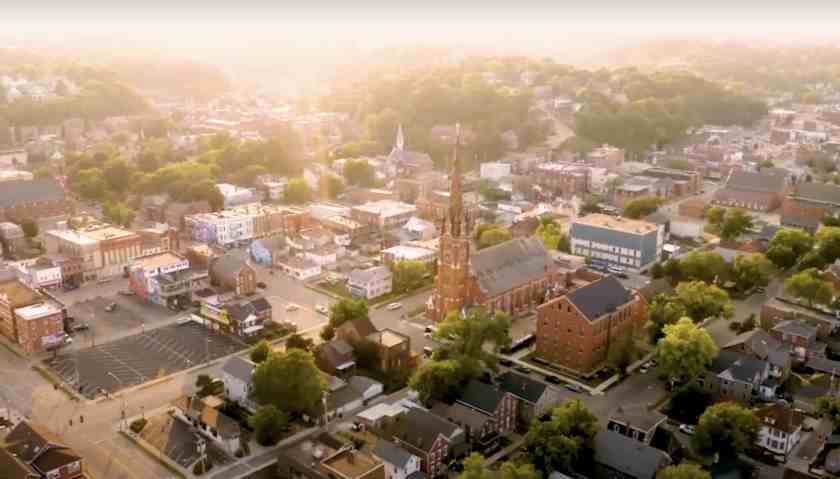 My drone shot of Dubuque taken spring 2025