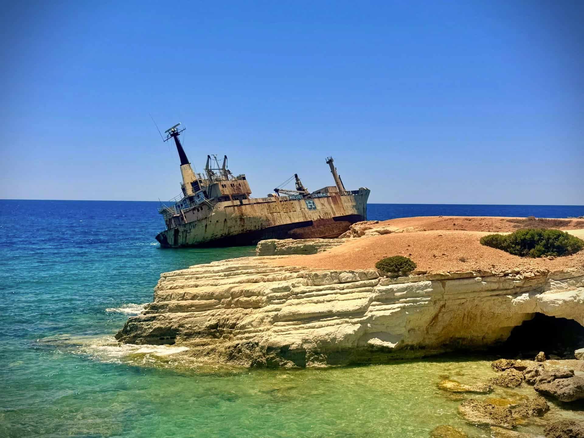 My photo of of EDRO III shipwreck near Peyia, close to Coral Bay in Paphos taken in summer 2025