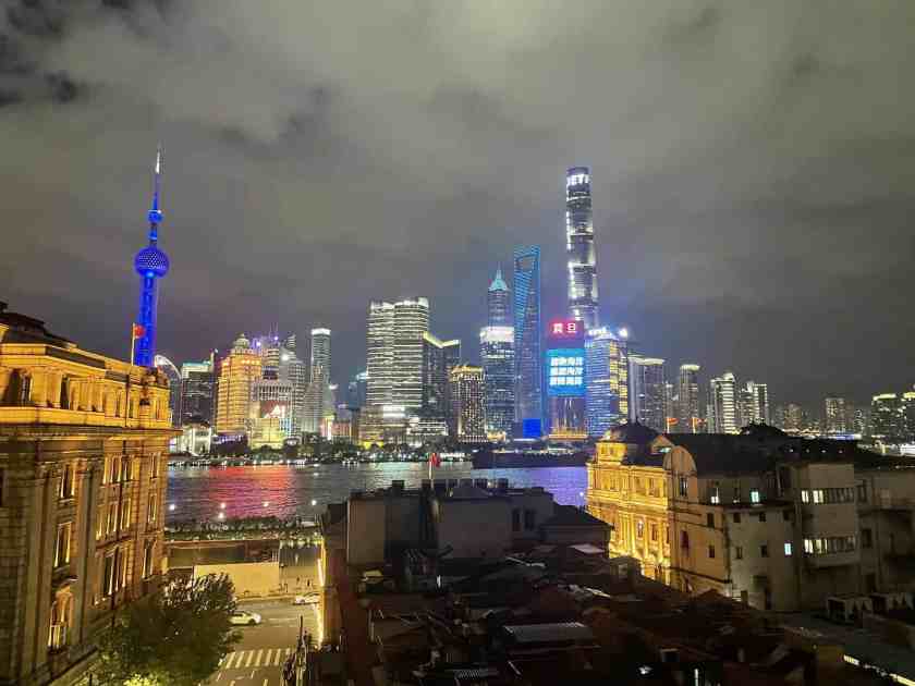 My photo of the shanghai skyline taken at night in August 2025