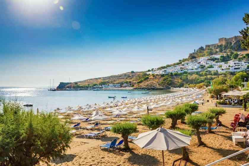 Beautiful beach on Rhodes island